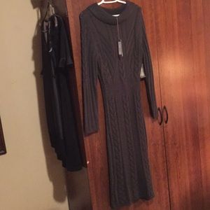 Eva Mendes (NY&C) Olive Gray Sweater Dress - NWT.